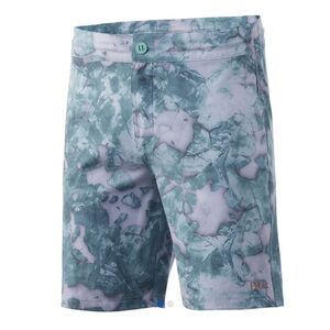 Huk Mint Green and White Camouflage Swim Shorts